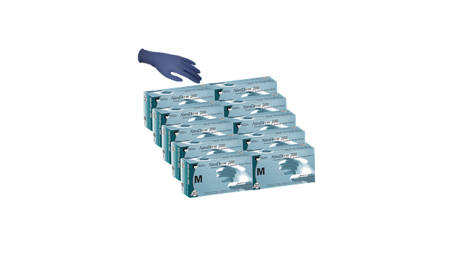 Nitri Derm 200 Powder  Free Nitrile Synthetic Exam Gloves, 200 Per Box (10 Boxes Per Case)
